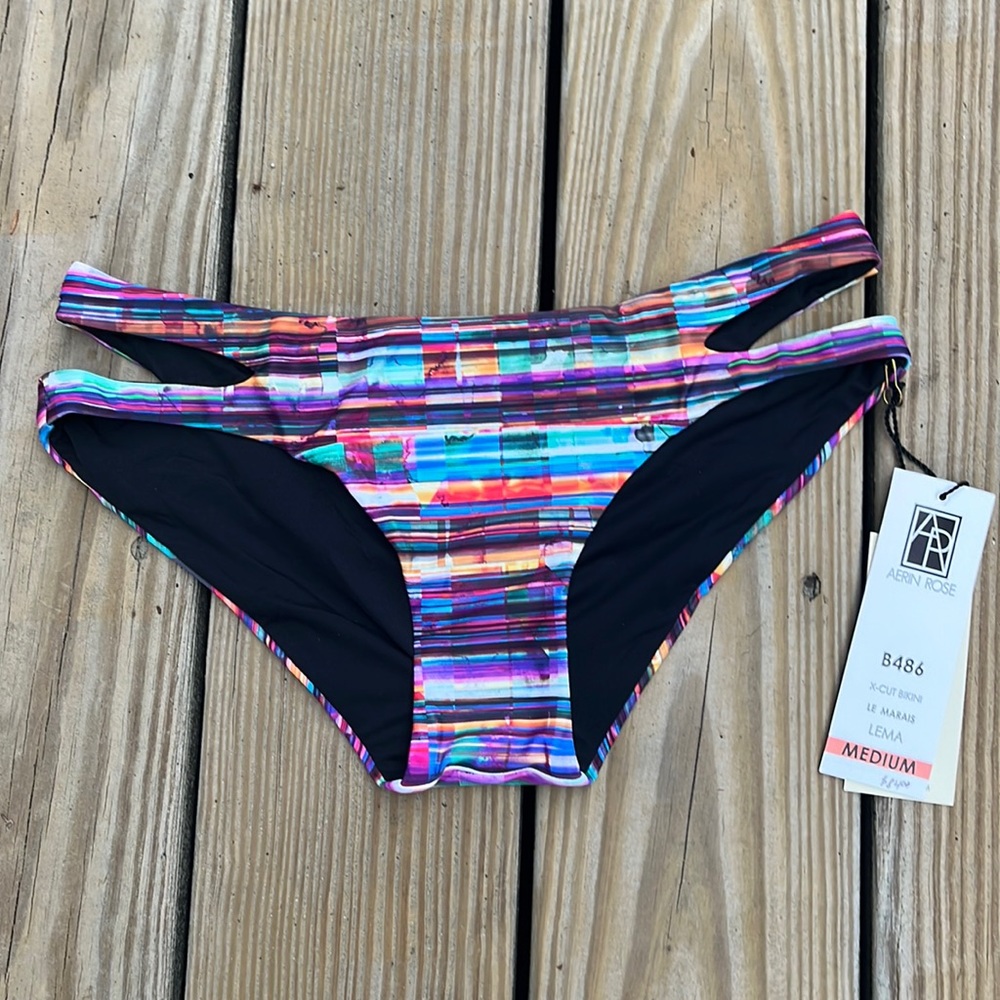 Aerin Rose Le Marais X-Cut Bikini Bottom,Size Medium,NWOT